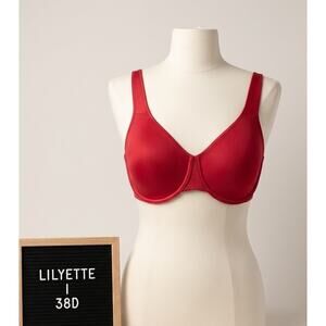Lilyette by Bali 38D Bra Red Maximum Support Full Coverage Underwire 0904